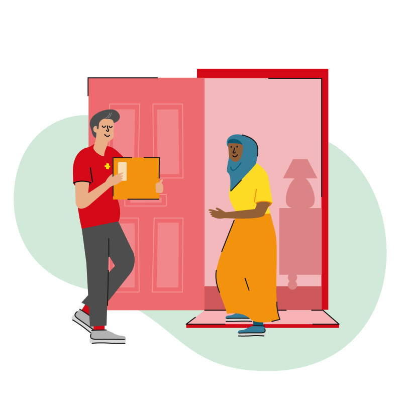 Delivery man to women