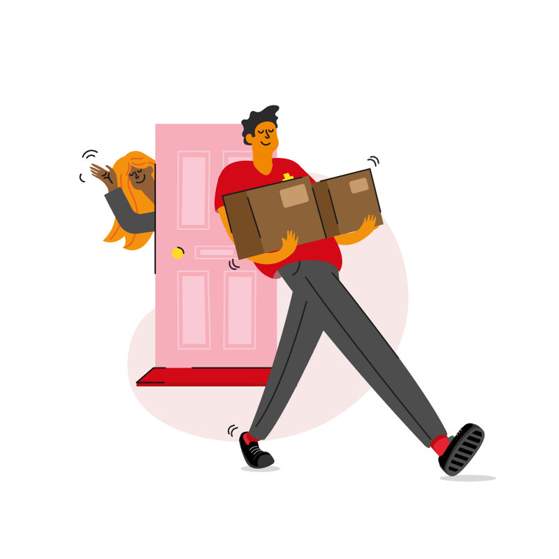 Walking away with parcels